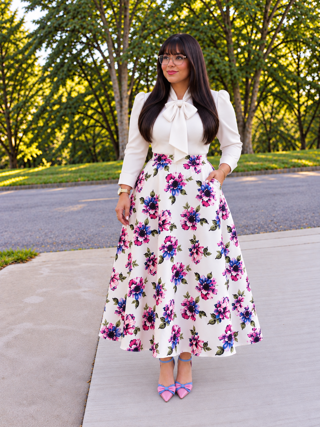Long Skirt Floral Skirt