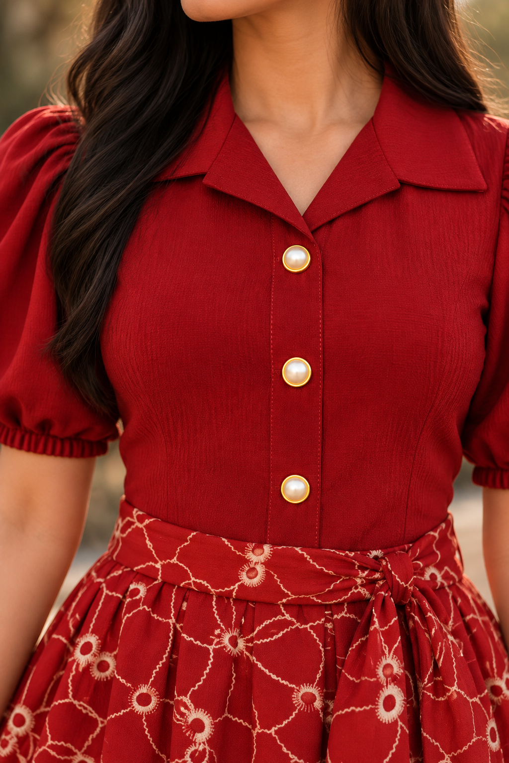 Elegant Red Modest Dress ❤️