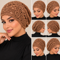 Crochet Flower Pattern Soft Bonnet Beanie