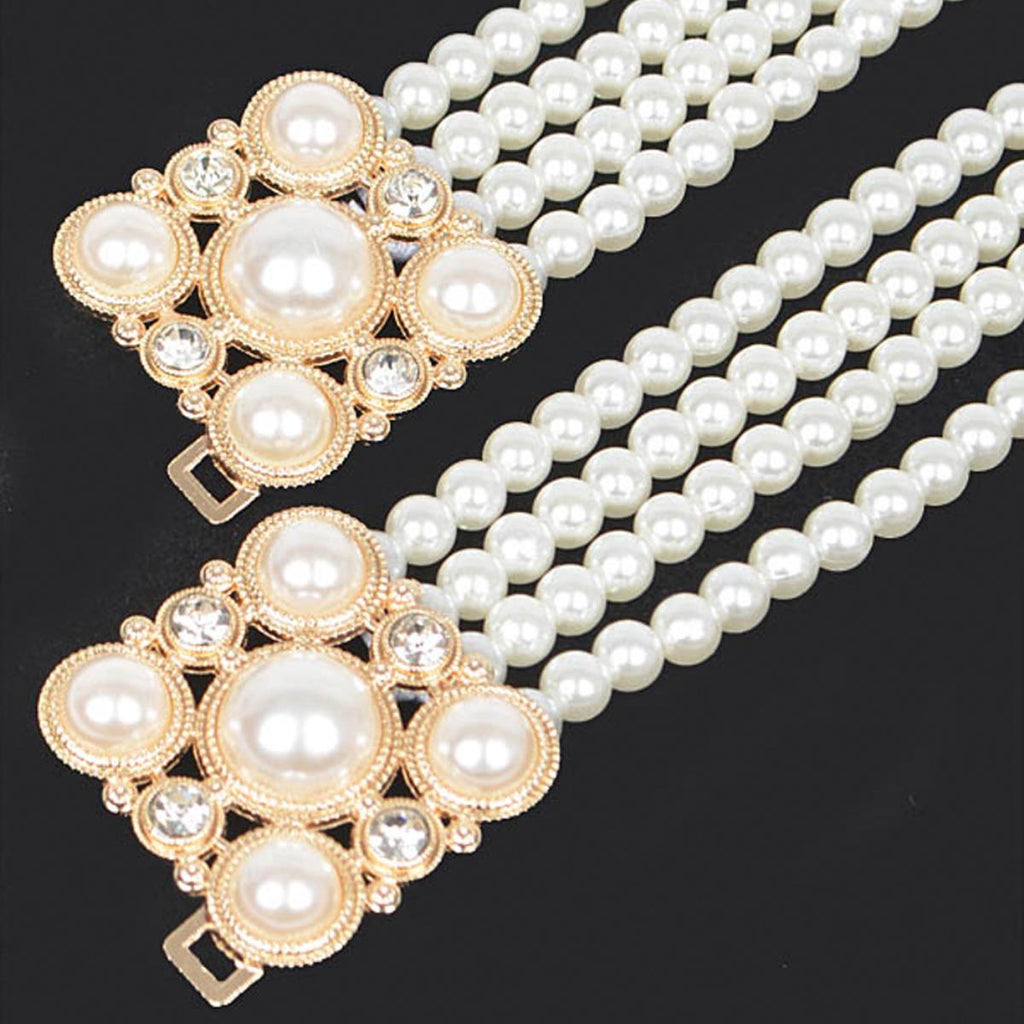 Faux Pearl Elastic Belt