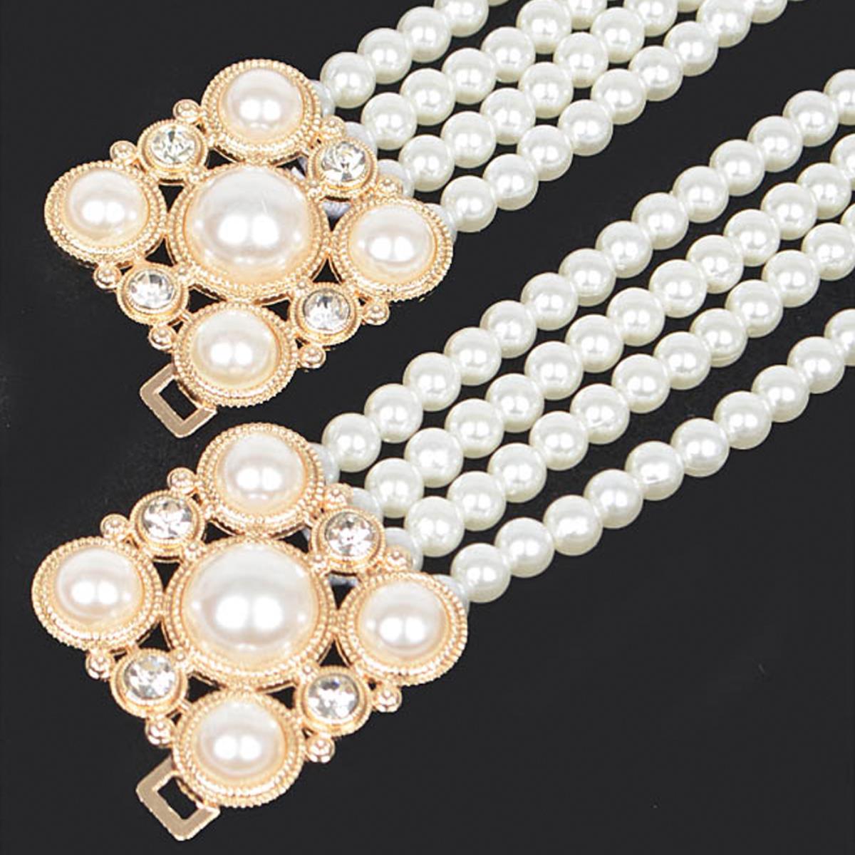 Faux Pearl Elastic Belt