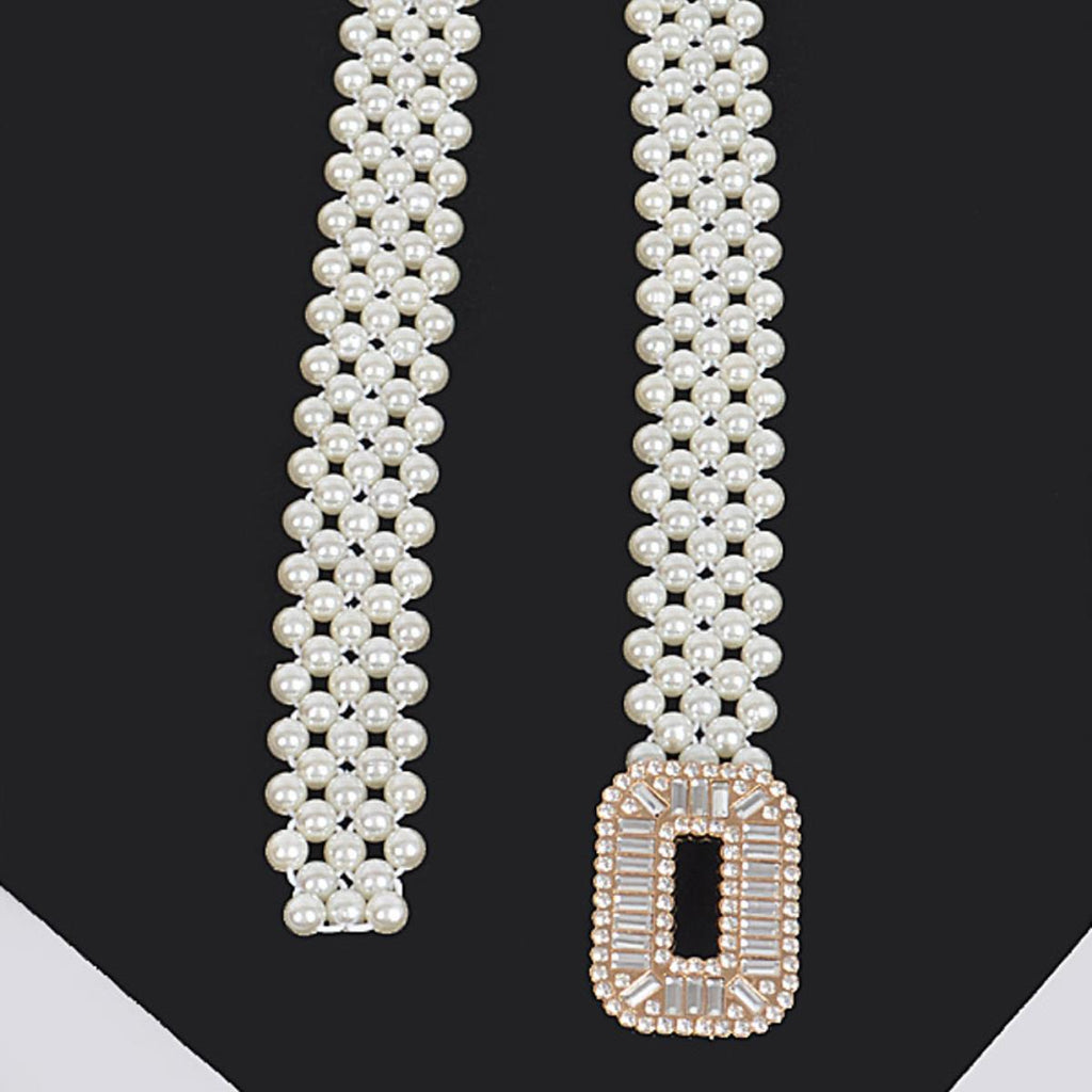 Stone Pearl Buckle Belt