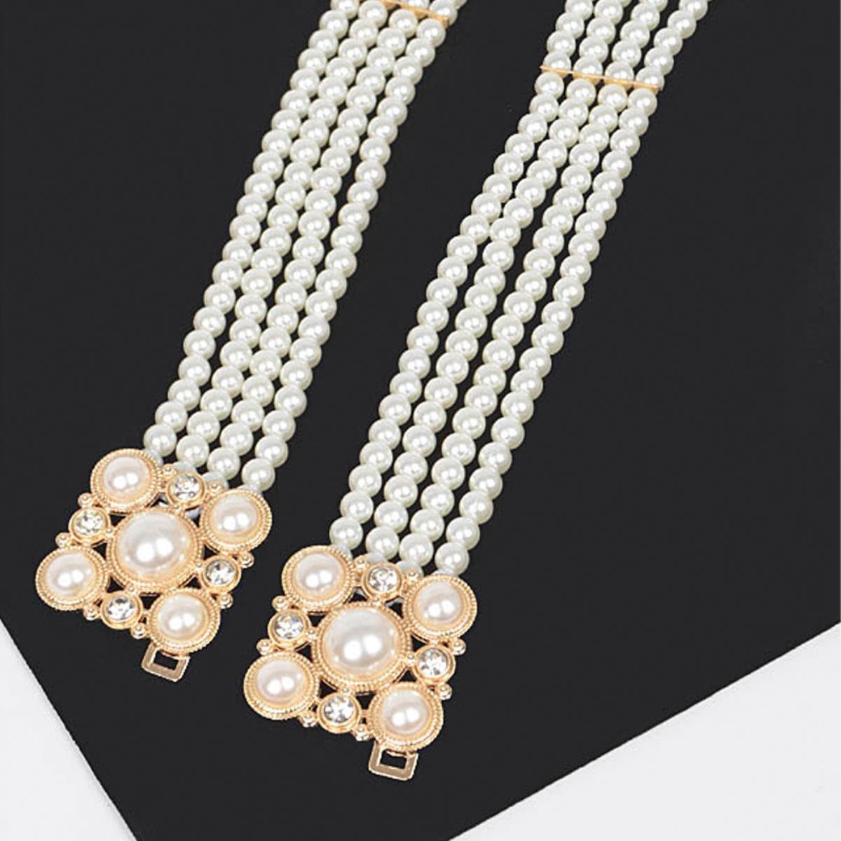 Faux Pearl Elastic Belt