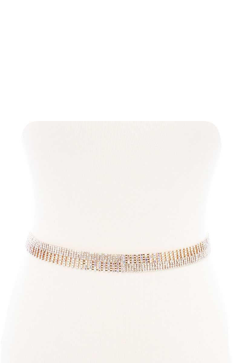 Rhinestone Asymmetry Belt Description