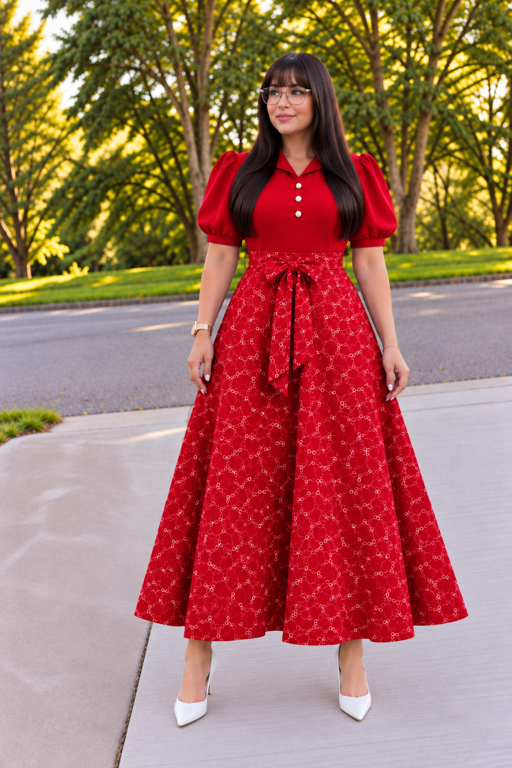 Elegant Red Modest Dress ❤️